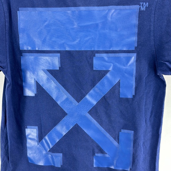 OFF-WHITE Rubber Arrows T-Shirt- Blue- Size M- Pre-Owned - Picture 4 of 8